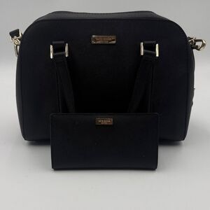 Kate Spade Black Saffiano Leather Satchel & Wallet Set – Crossbody